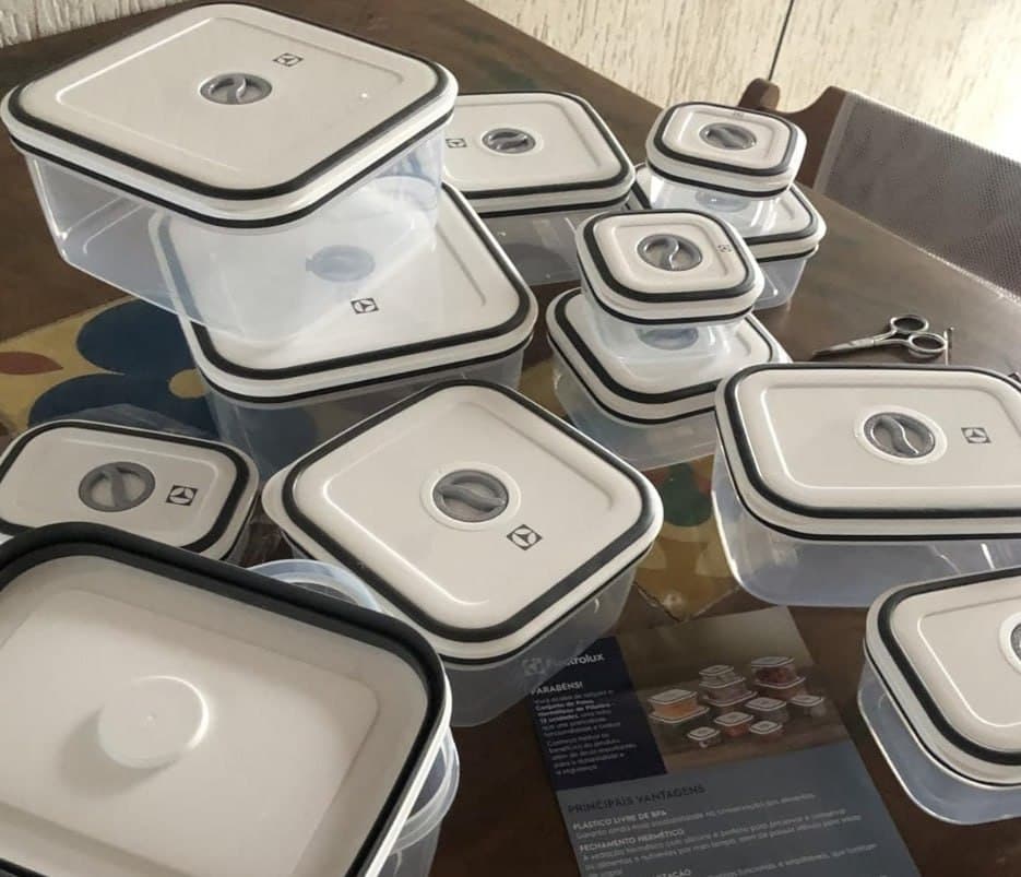 Kit com 12 Potes Herméticos Electrolux
